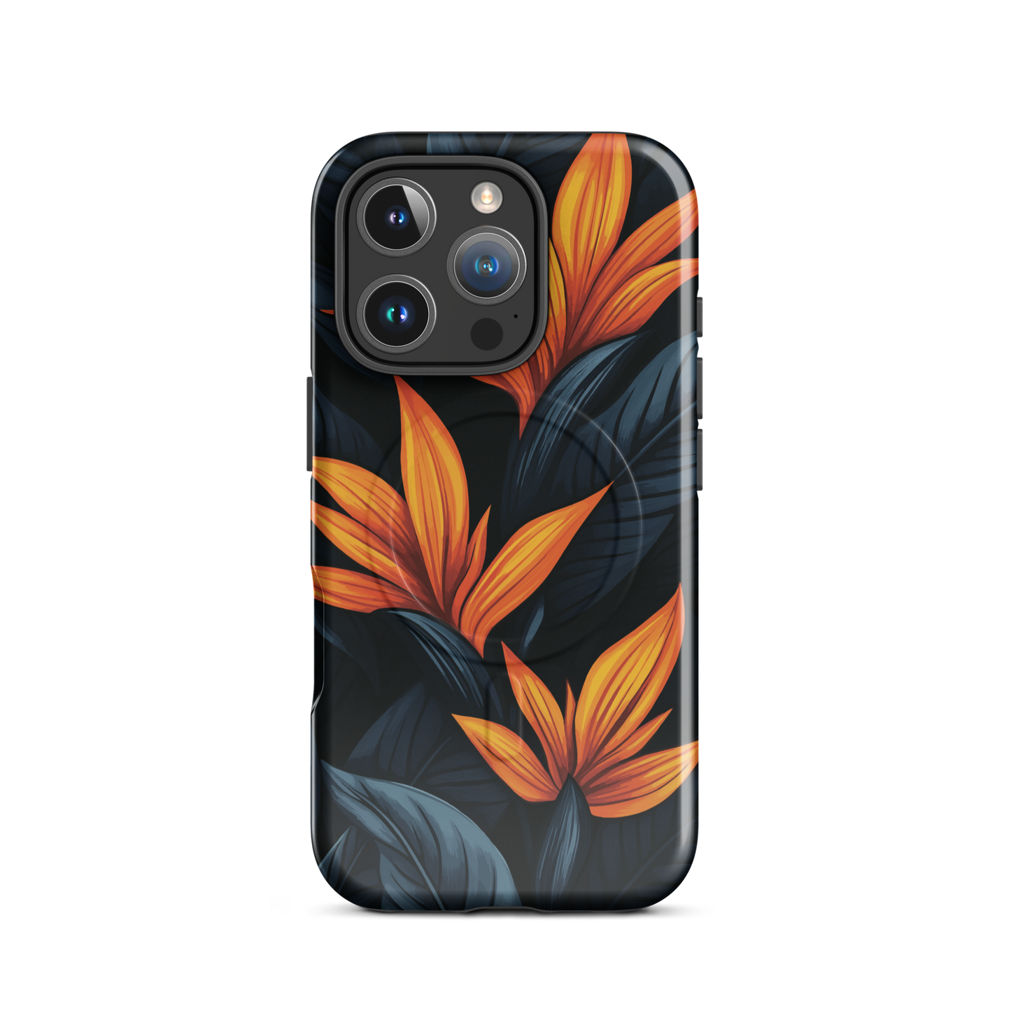 'Bird of Paradise' iPhone 16 Pro MagSafe tough phone case - protective glossy case NZ Australia
