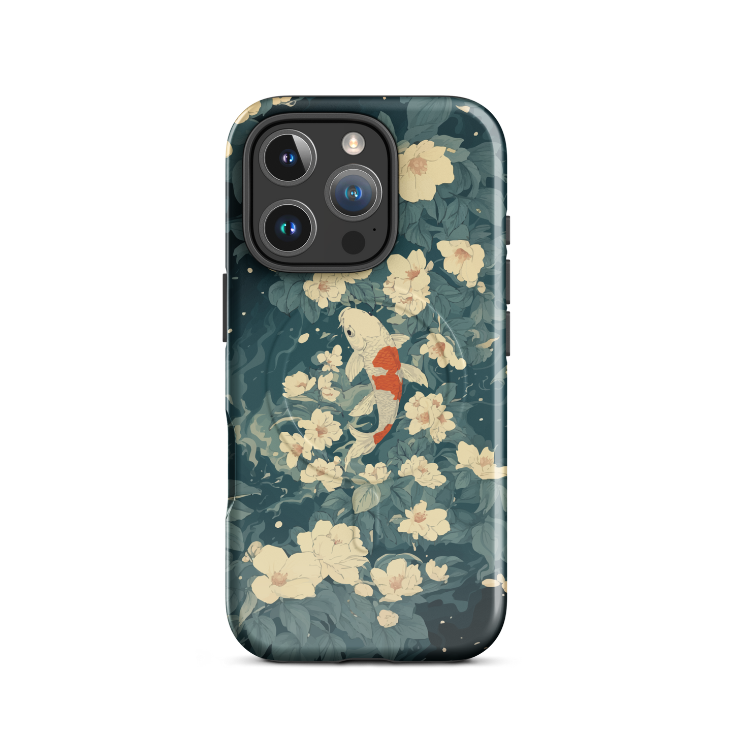 'Koi' iPhone 16 Pro MagSafe tough phone case - protective glossy case NZ Australia