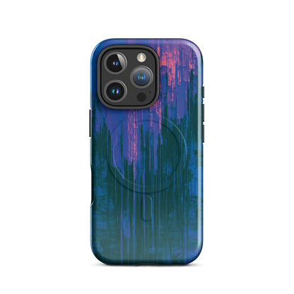 'Digital Glitch' iPhone 16 Pro MagSafe tough phone case - protective glossy case NZ Australia