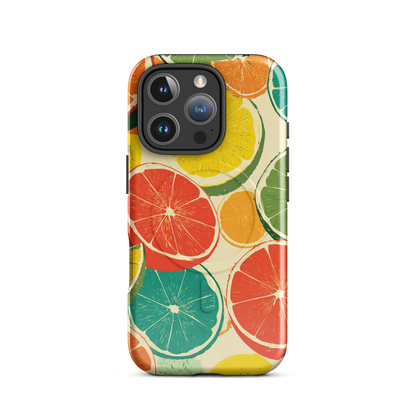 'Citrus Pop' iPhone 16 Pro MagSafe tough phone case - protective glossy case NZ Australia