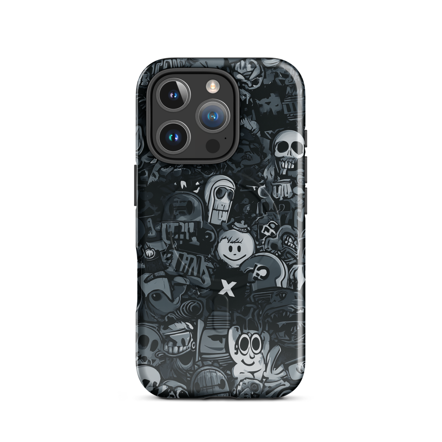 'Midnight Stickers' iPhone 16 Pro MagSafe tough phone case - protective glossy case NZ Australia
