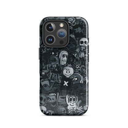 'Midnight Stickers' iPhone 16 Pro MagSafe tough phone case - protective glossy case NZ Australia