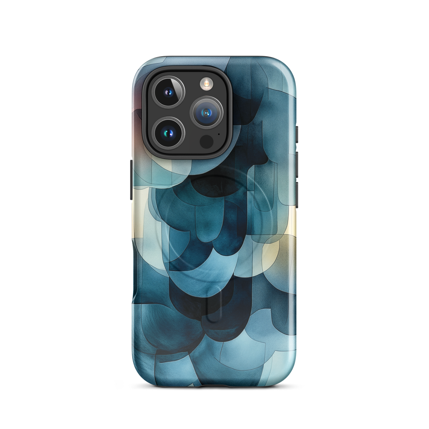 'Blue Forms' iPhone 16 Pro MagSafe tough phone case - protective glossy case NZ Australia