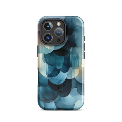 'Blue Forms' iPhone 16 Pro MagSafe tough phone case - protective glossy case NZ Australia