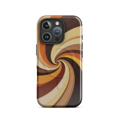 'Golden Swirl' iPhone 16 Pro MagSafe tough phone case - protective glossy case NZ Australia