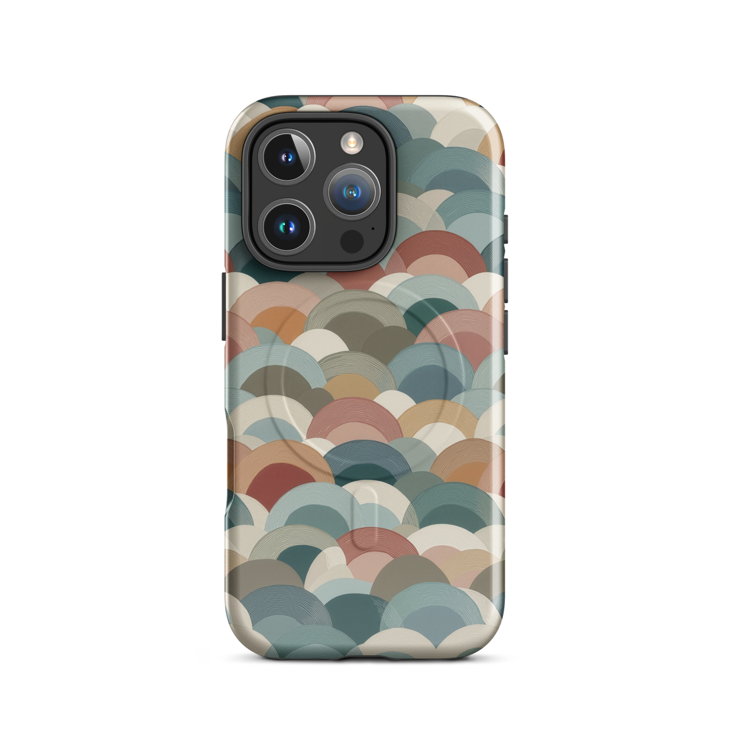 'Warm Horizons' iPhone 16 Pro MagSafe tough phone case - protective glossy case NZ Australia