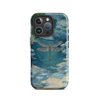 'Dragonfly Glade' iPhone 16 Pro MagSafe tough phone case - protective glossy case NZ Australia
