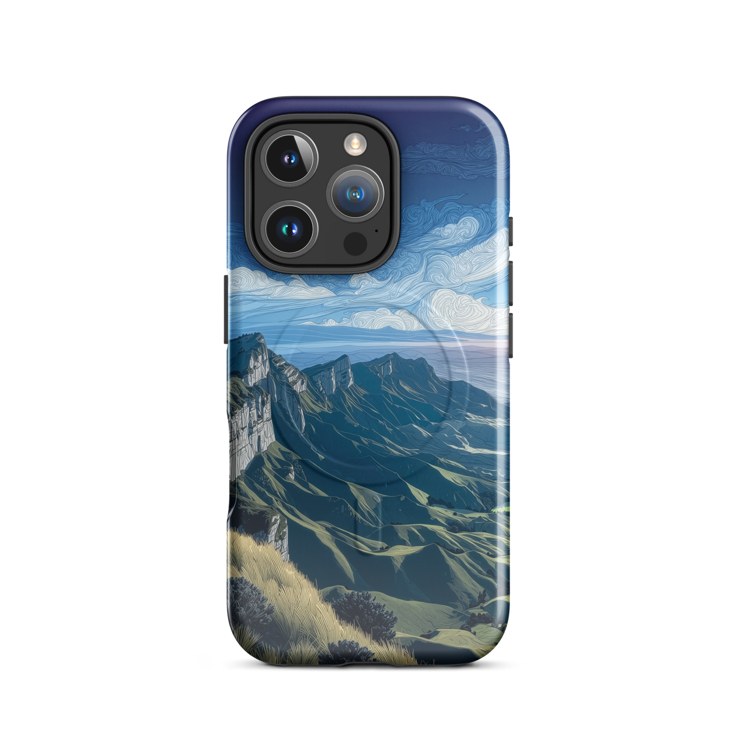 'Te Mata Peak' iPhone 16 Pro MagSafe tough phone case - protective glossy case NZ Australia