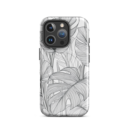'Tropical Lines' iPhone 16 Pro MagSafe tough phone case - protective glossy case NZ Australia