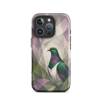 'Kereru' iPhone 16 Pro MagSafe tough phone case - protective glossy case NZ Australia