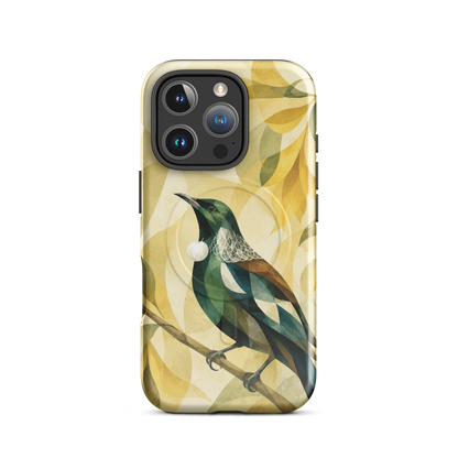 'Tui' iPhone 16 Pro MagSafe tough phone case - protective glossy case NZ Australia