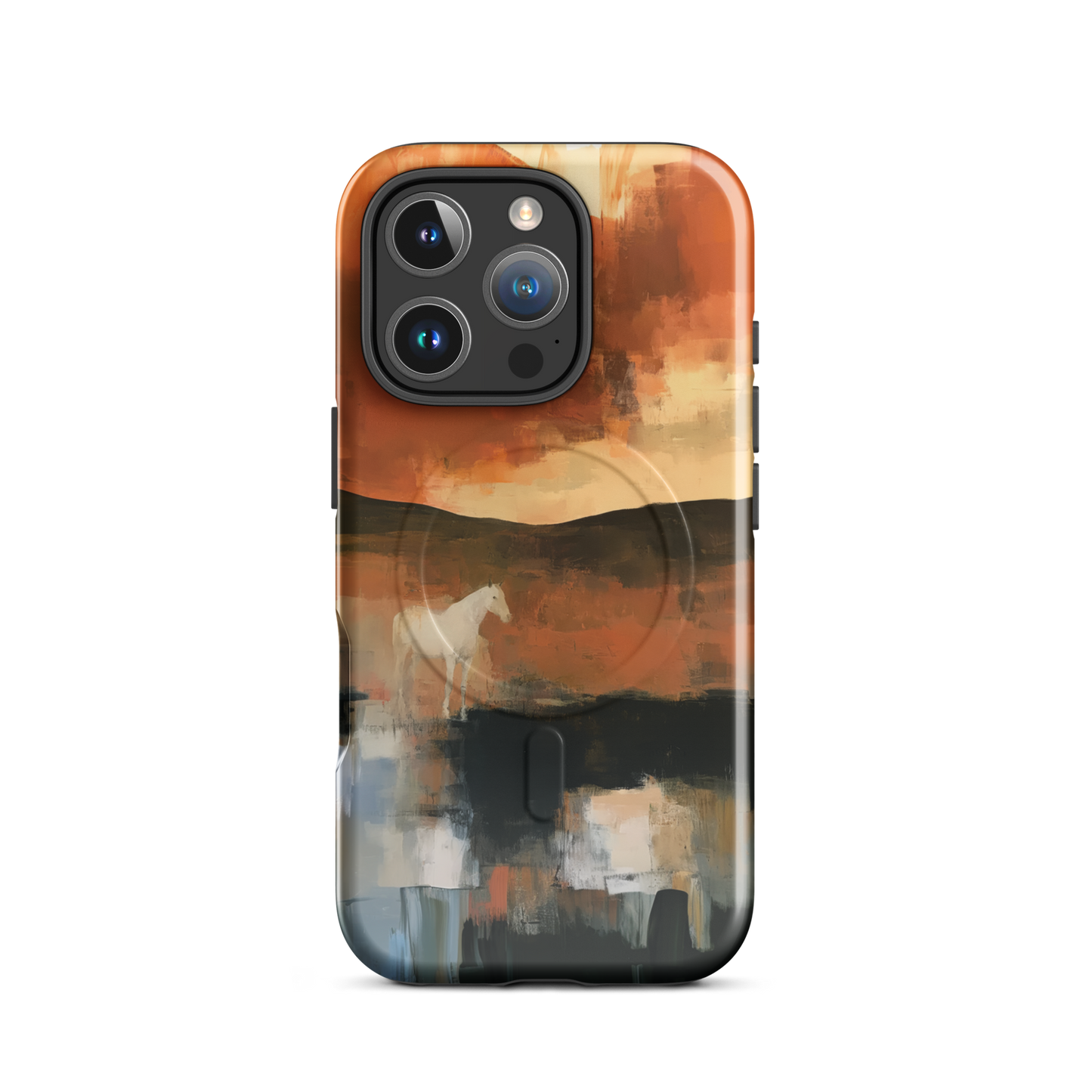 'Ember Fields' iPhone 16 Pro MagSafe phone case - protective glossy case NZ Australia