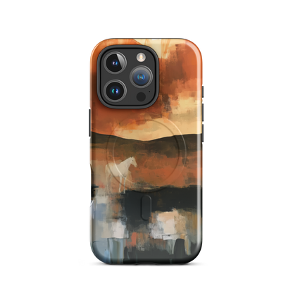 'Ember Fields' iPhone 16 Pro MagSafe phone case - protective glossy case NZ Australia