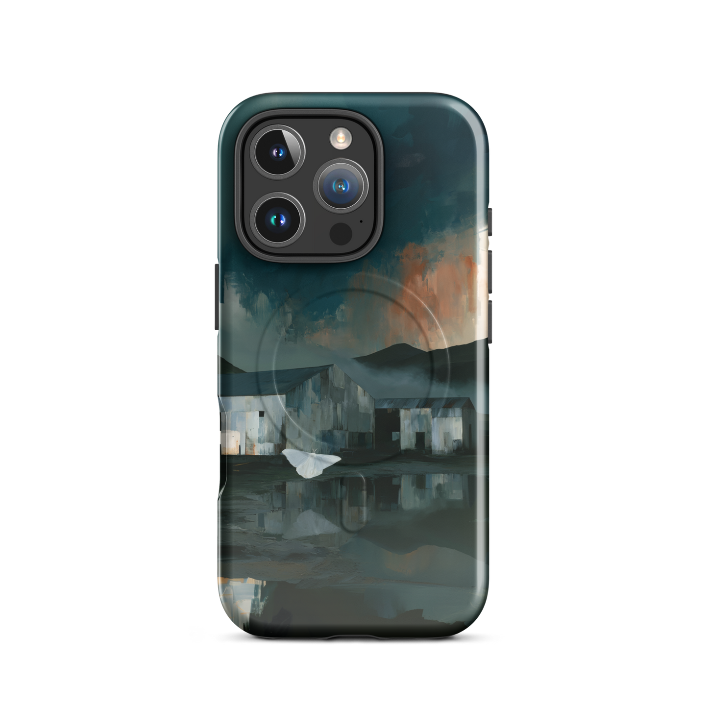 'Evening Flight' iPhone 16 Pro MagSafe phone case - protective glossy case NZ Australia
