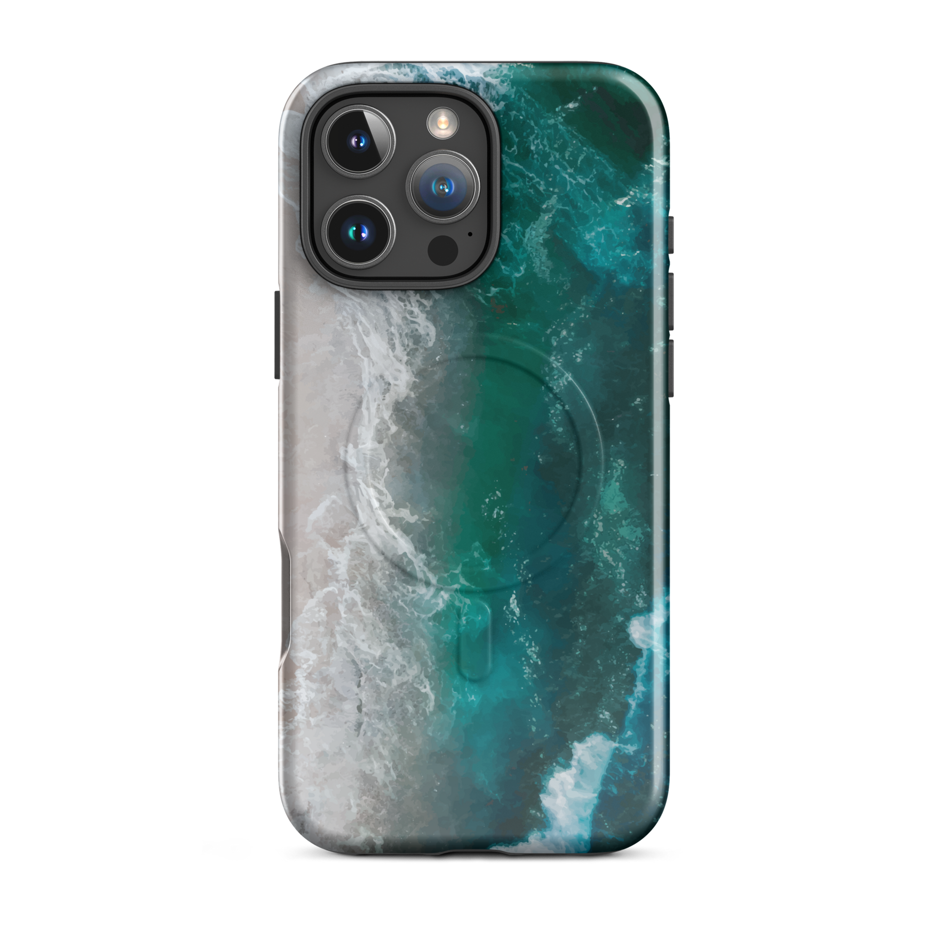 'Ocean View' iPhone 16 Pro Max MagSafe tough phone case - protective glossy case NZ Australia