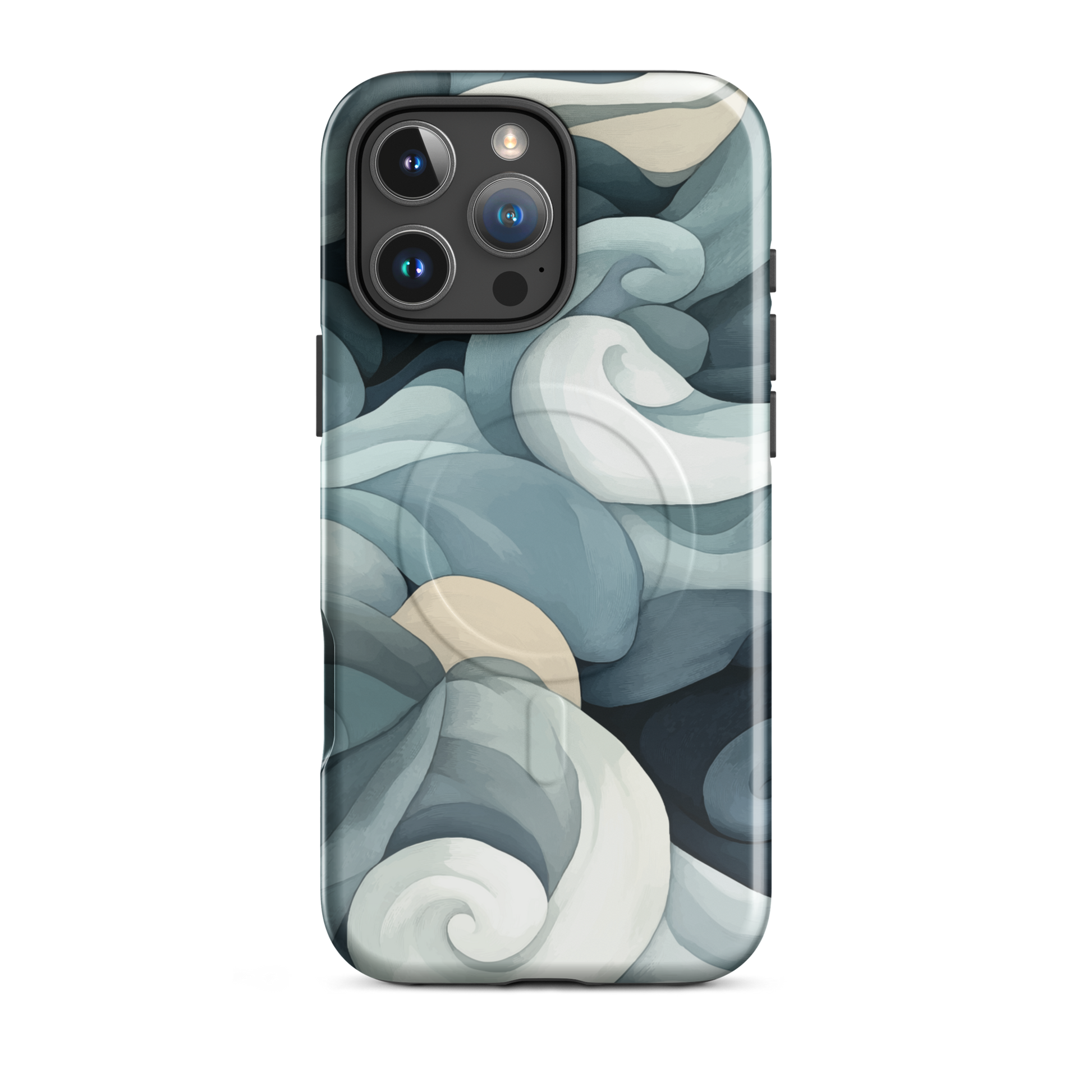'Ebb and Flow' iPhone 16 Pro Max MagSafe tough phone case - protective glossy case NZ Australia