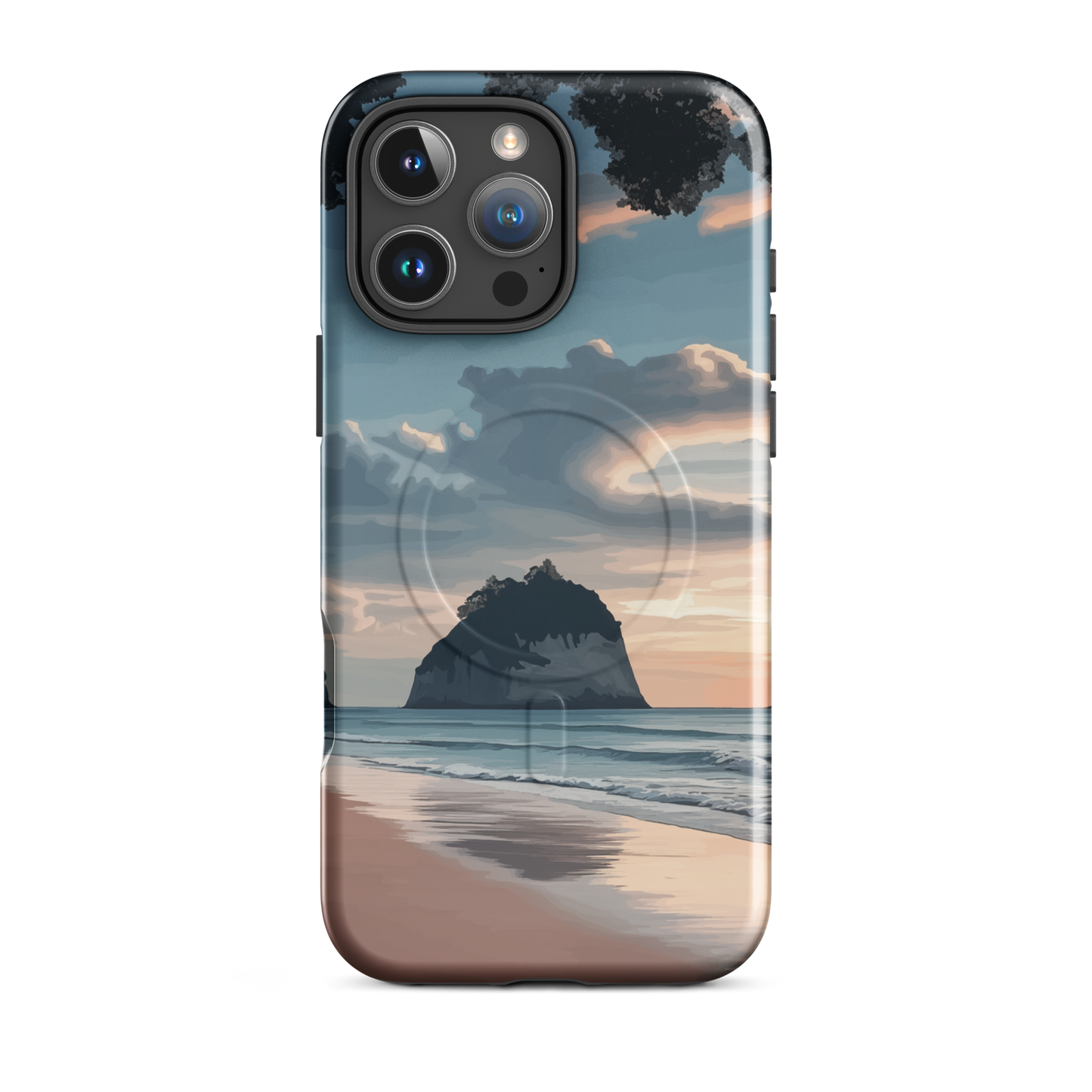 'Cathedral Cove' iPhone 16 Pro Max MagSafe tough phone case - protective glossy case NZ Australia