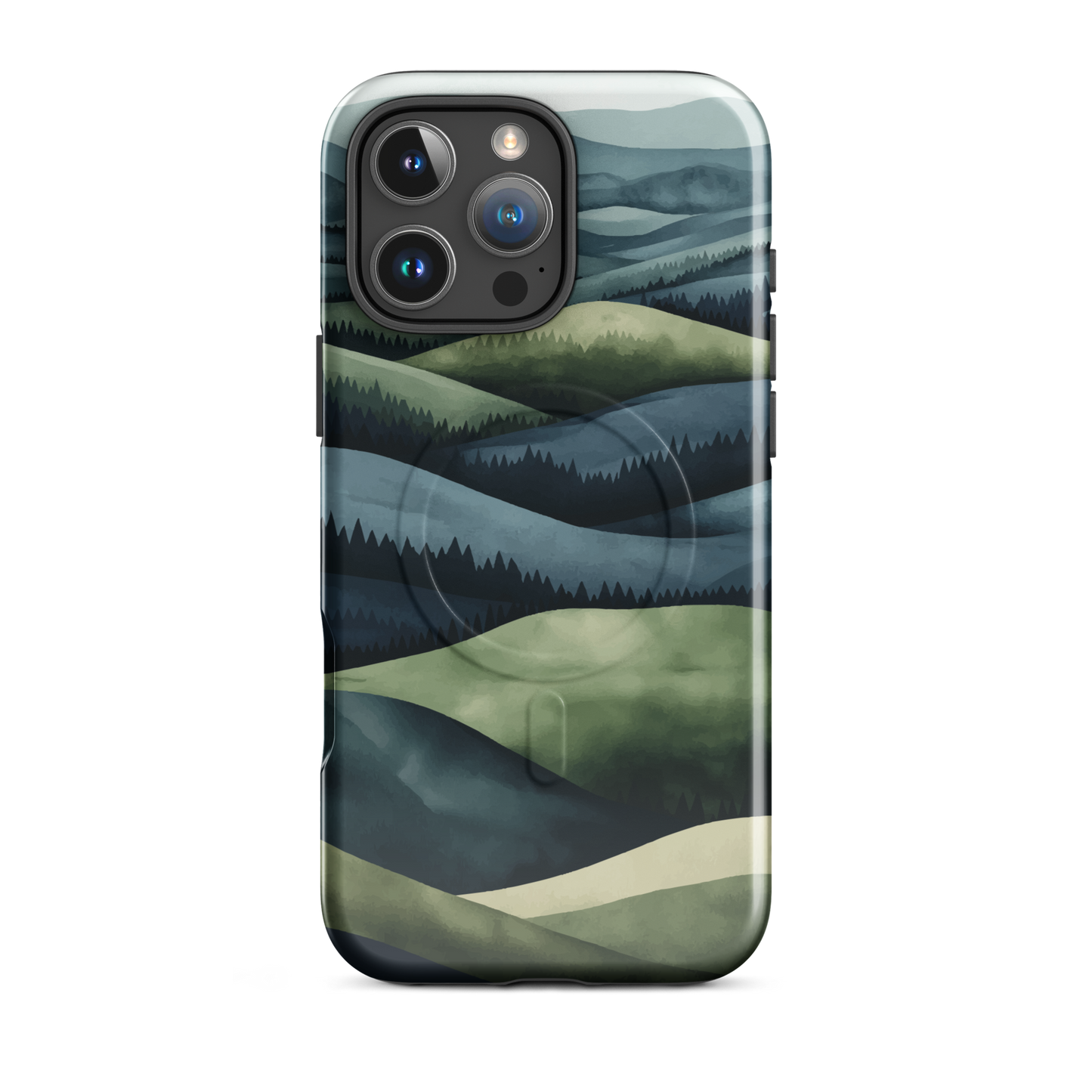 'Blue Mountains' iPhone 16 Pro Max MagSafe tough phone case - protective glossy case NZ Australia