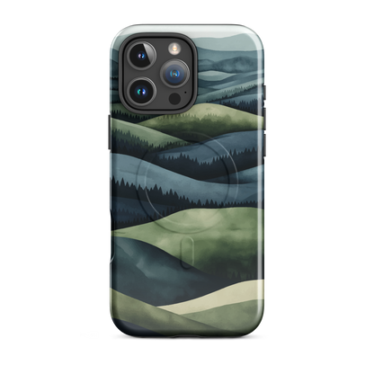 'Blue Mountains' iPhone 16 Pro Max MagSafe tough phone case - protective glossy case NZ Australia