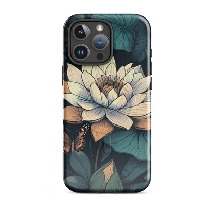 'Water Lily' iPhone 16 Pro Max MagSafe tough phone case - protective glossy case NZ Australia