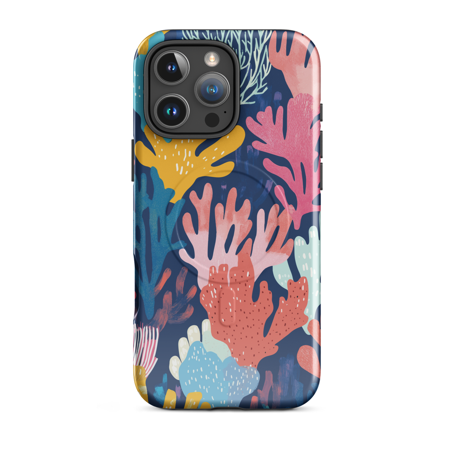 'Coral Reef' iPhone 16 Pro Max MagSafe tough phone case - protective glossy case NZ Australia