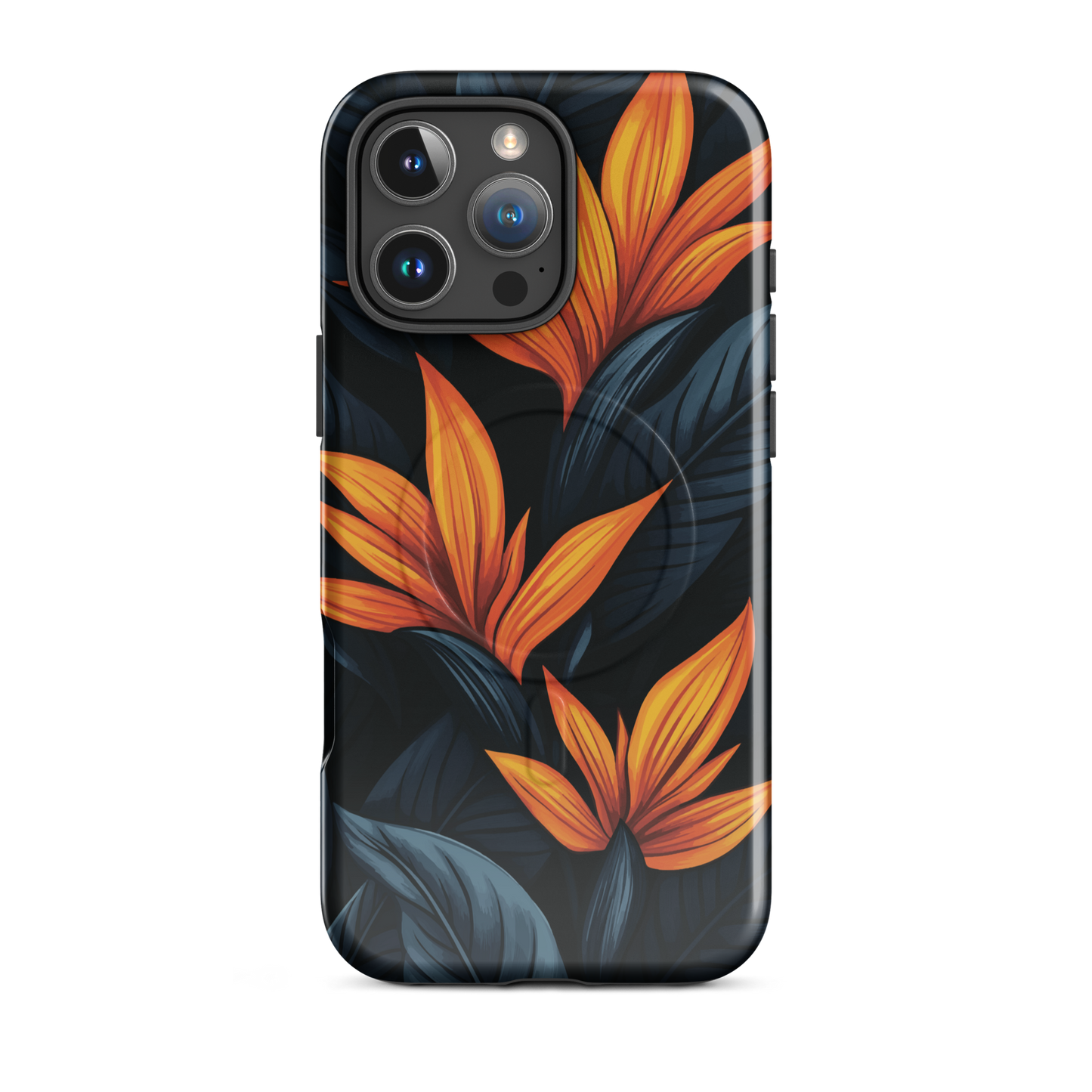 'Bird of Paradise' iPhone 16 Pro Max MagSafe tough phone case - protective glossy case NZ Australia