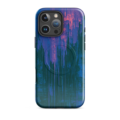 'Digital Glitch' iPhone 16 Pro Max MagSafe tough phone case - protective glossy case NZ Australia