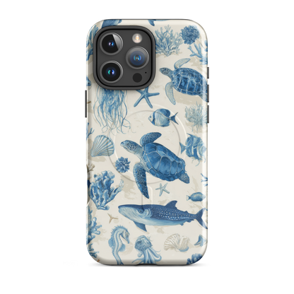 'Ocean Sketchbook' iPhone 16 Pro Max MagSafe tough phone case - protective glossy case NZ Australia