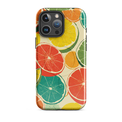'Citrus Pop' iPhone 16 Pro Max MagSafe tough phone case - protective glossy case NZ Australia