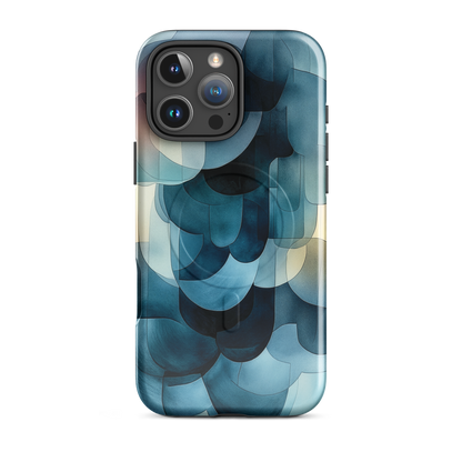 'Blue Forms' iPhone 16 Pro Max MagSafe tough phone case - protective glossy case NZ Australia