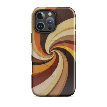 'Golden Swirl' iPhone 16 Pro Max MagSafe tough phone case - protective glossy case NZ Australia