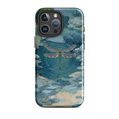 'Dragonfly Glade' iPhone 16 Pro Max MagSafe tough phone case - protective glossy case NZ Australia