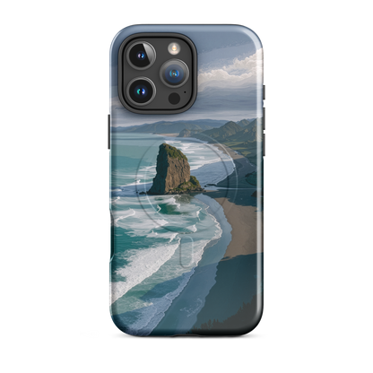 'Piha Beach' iPhone 16 Pro Max MagSafe tough phone case - protective glossy case NZ Australia