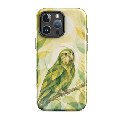 'Kakapo' iPhone 16 Pro Max MagSafe tough phone case - protective glossy case NZ Australia