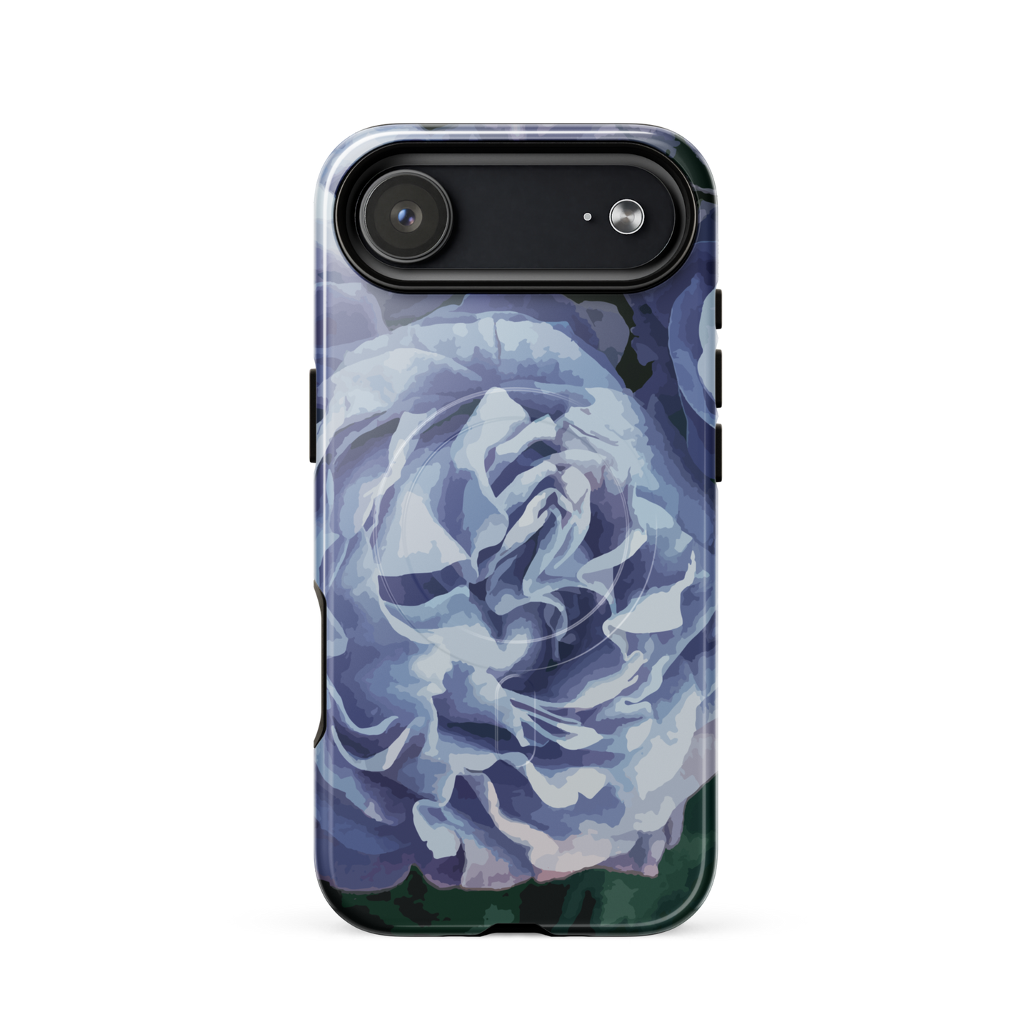 'Blue Rose' iPhone 17 Air MagSafe tough phone case - protective glossy case NZ Australia