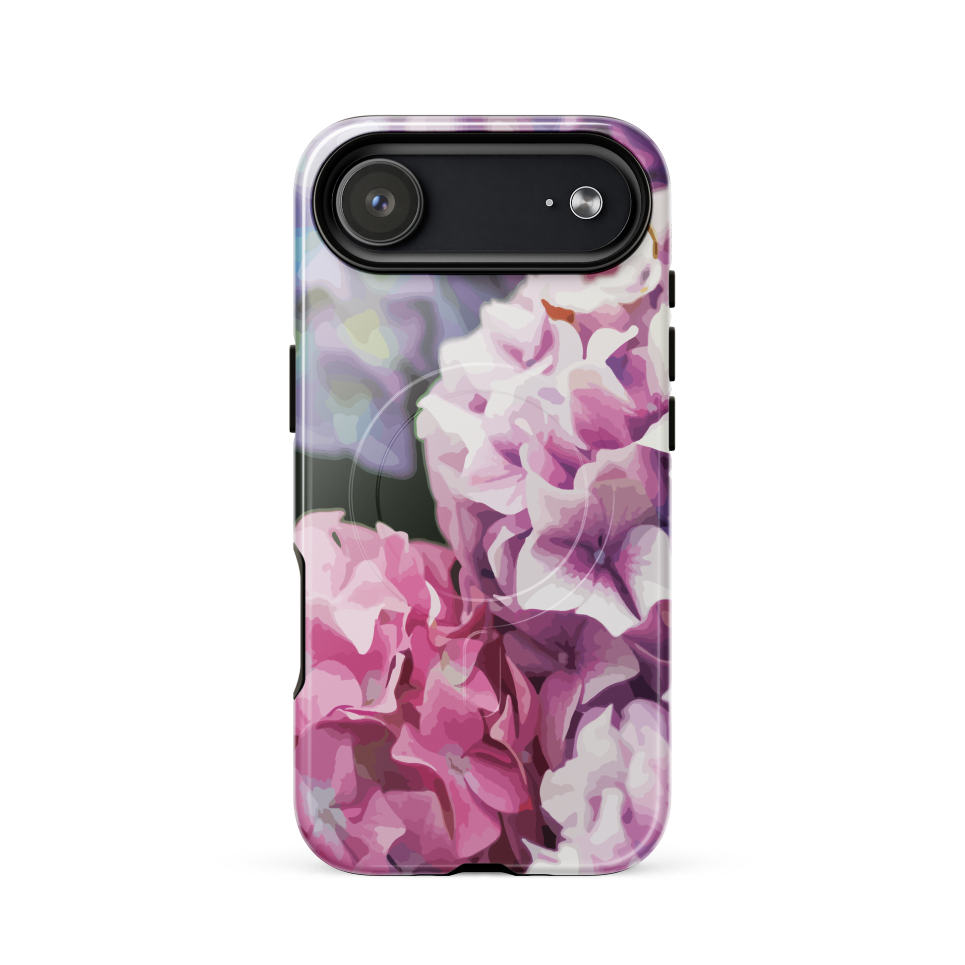 'Hydrangea' iPhone 17 Air MagSafe tough phone case - protective glossy case NZ Australia