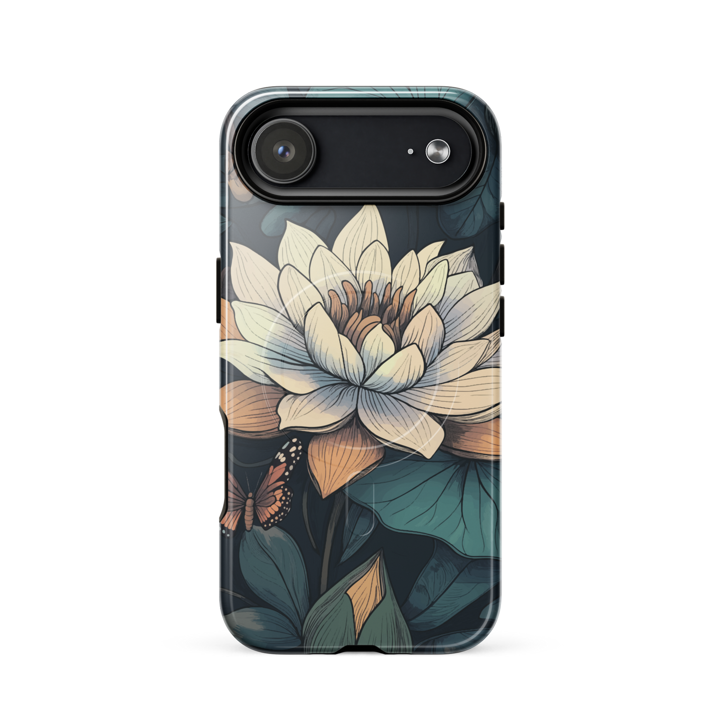 'Water Lily' iPhone 17 Air MagSafe tough phone case - protective glossy case NZ Australia