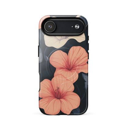 'Hibiscus Flower' iPhone 17 Air MagSafe tough phone case - protective glossy case NZ Australia
