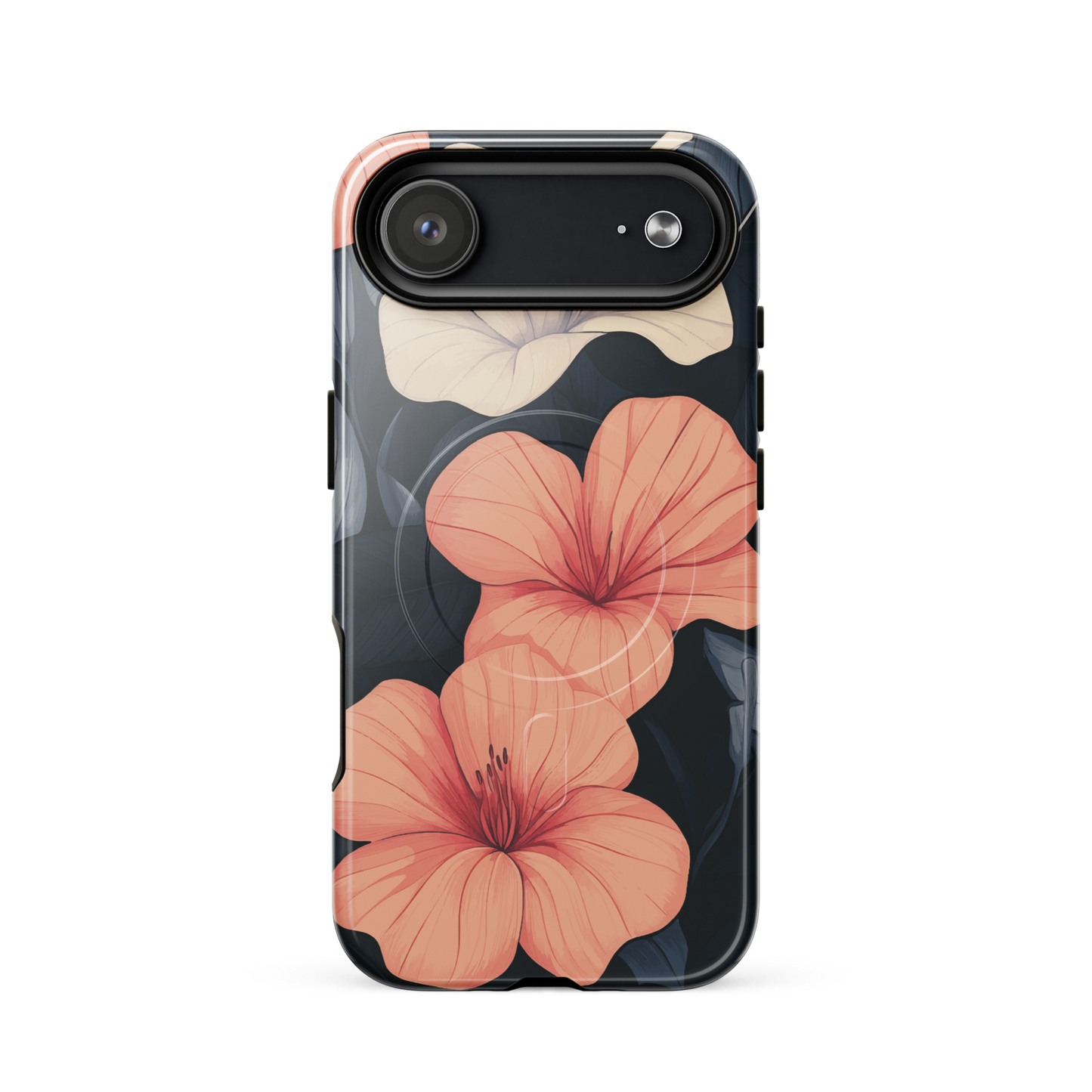 'Hibiscus Flower' iPhone 17 Air MagSafe tough phone case - protective glossy case NZ Australia