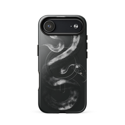 'Black Python' iPhone 17 Air MagSafe tough phone case - protective glossy case NZ Australia