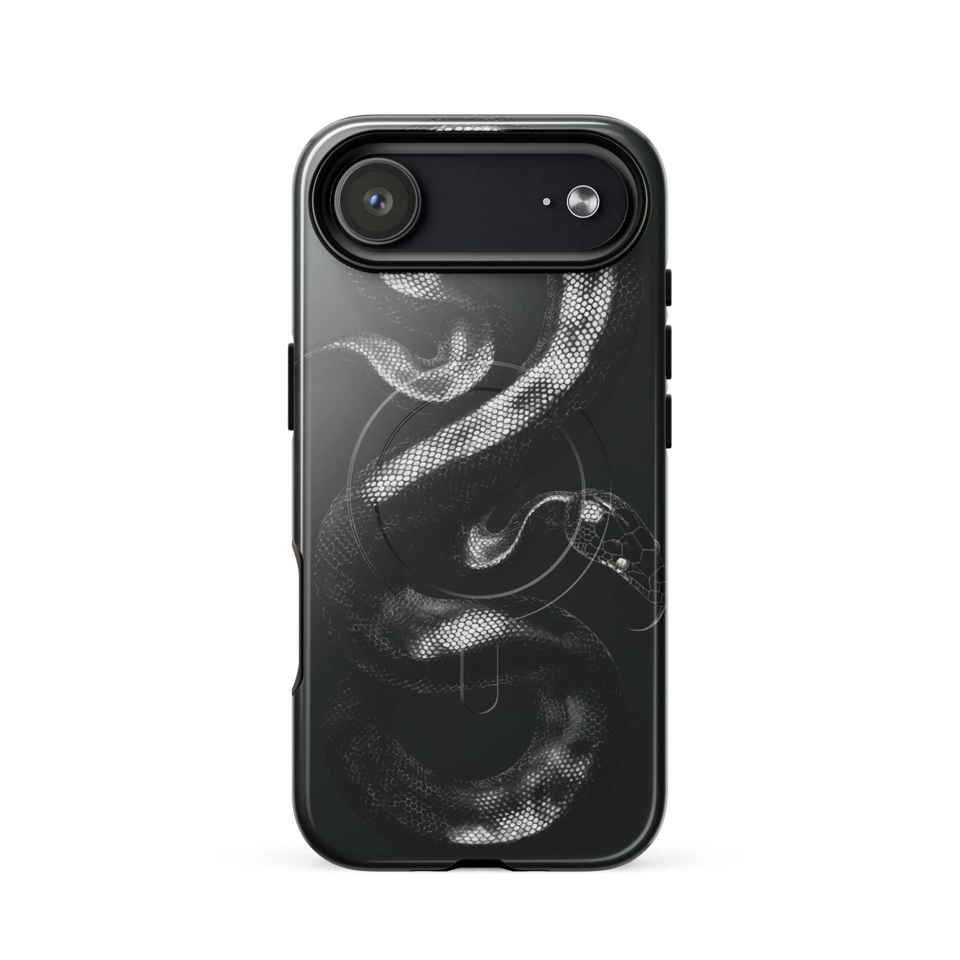 'Black Python' iPhone 17 Air MagSafe tough phone case - protective glossy case NZ Australia