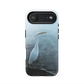 'White Heron in the Mist' iPhone 17 Air MagSafe tough phone case - protective glossy case NZ Australia