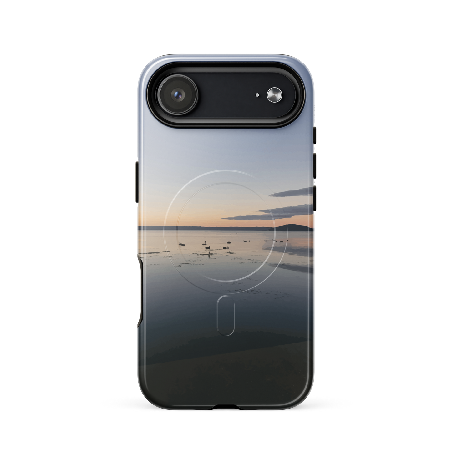 'Whispers on the Lake' iPhone 17 Air MagSafe tough phone case - protective glossy case NZ Australia