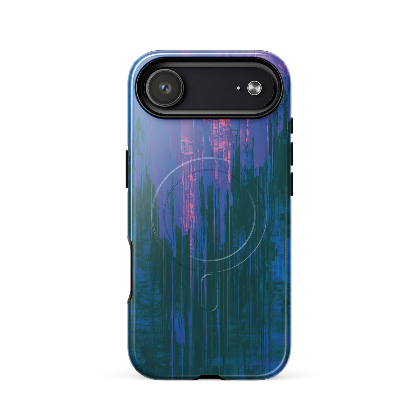 'Digital Glitch' iPhone 17 Air MagSafe tough phone case - protective glossy case NZ Australia