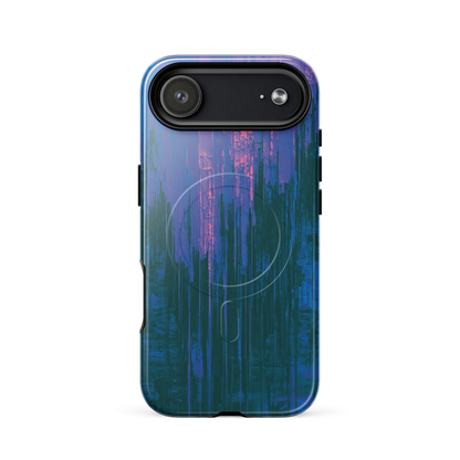 'Digital Glitch' iPhone 17 Air MagSafe tough phone case - protective glossy case NZ Australia