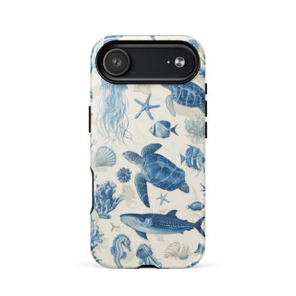'Ocean Sketchbook' iPhone 17 Air MagSafe tough phone case - protective glossy case NZ Australia