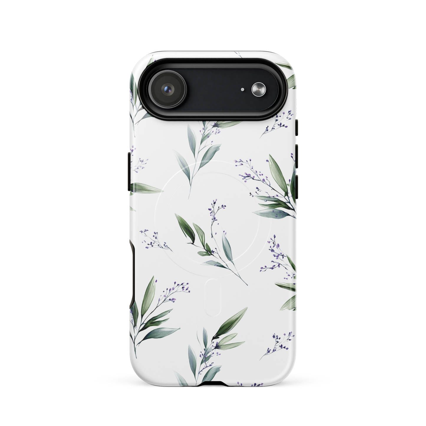 'Botanical Sprigs' iPhone 17 Air MagSafe tough phone case - protective glossy case NZ Australia