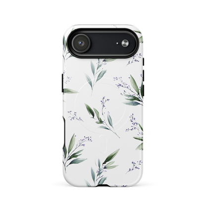 'Botanical Sprigs' iPhone 17 Air MagSafe tough phone case - protective glossy case NZ Australia