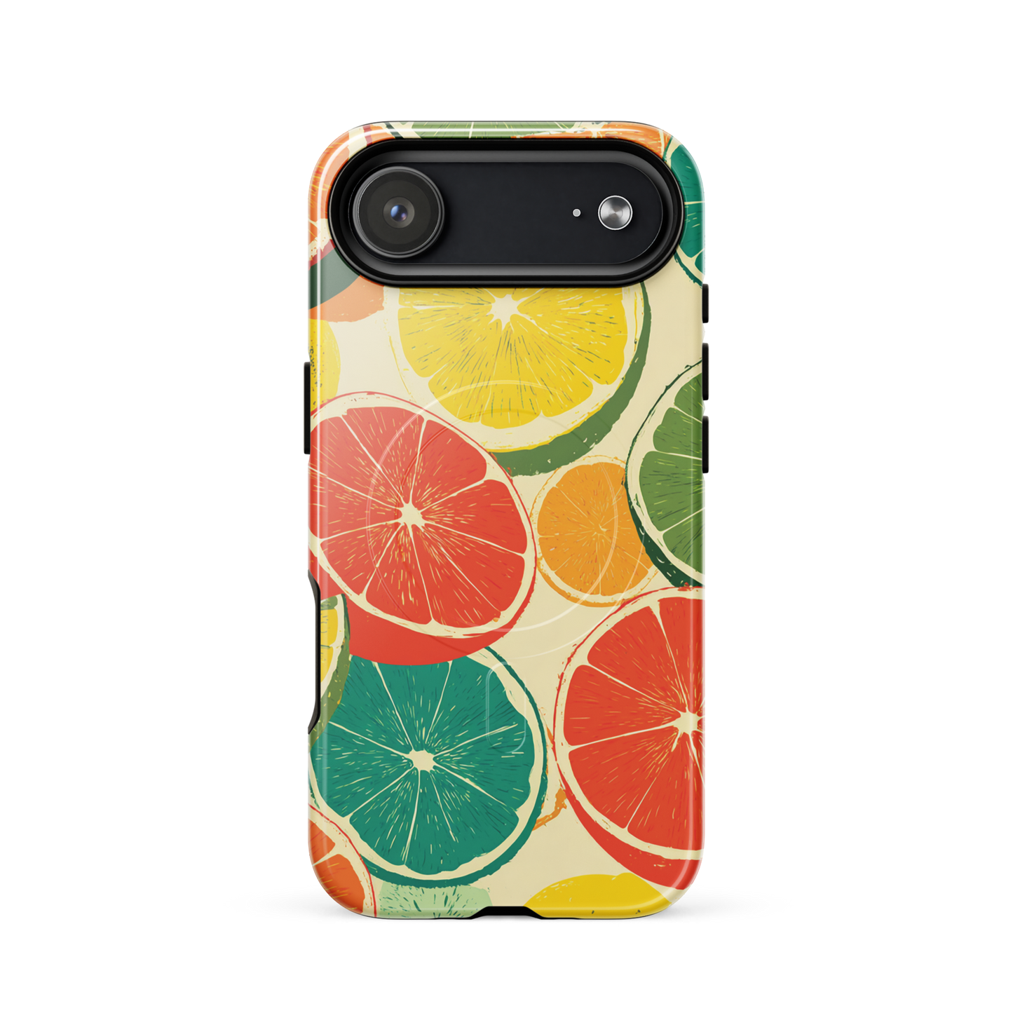 'Citrus Pop' iPhone 17 Air MagSafe tough phone case - protective glossy case NZ Australia