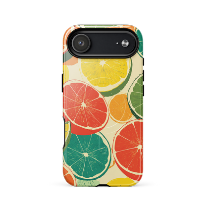'Citrus Pop' iPhone 17 Air MagSafe tough phone case - protective glossy case NZ Australia